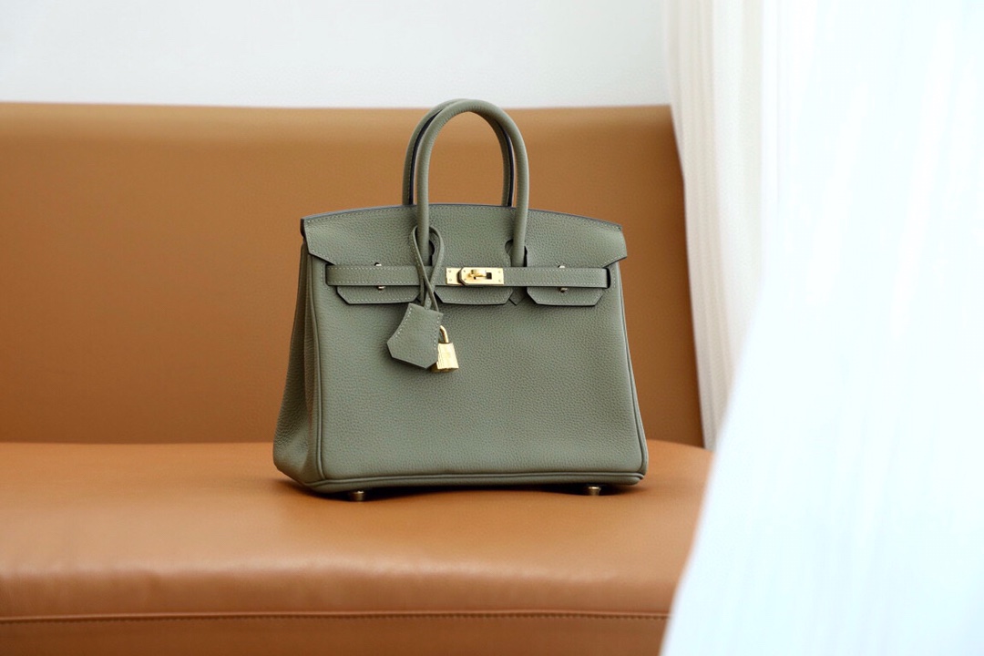 Bagsaaa H**me5 Birkin 25 in Togo Leather Green