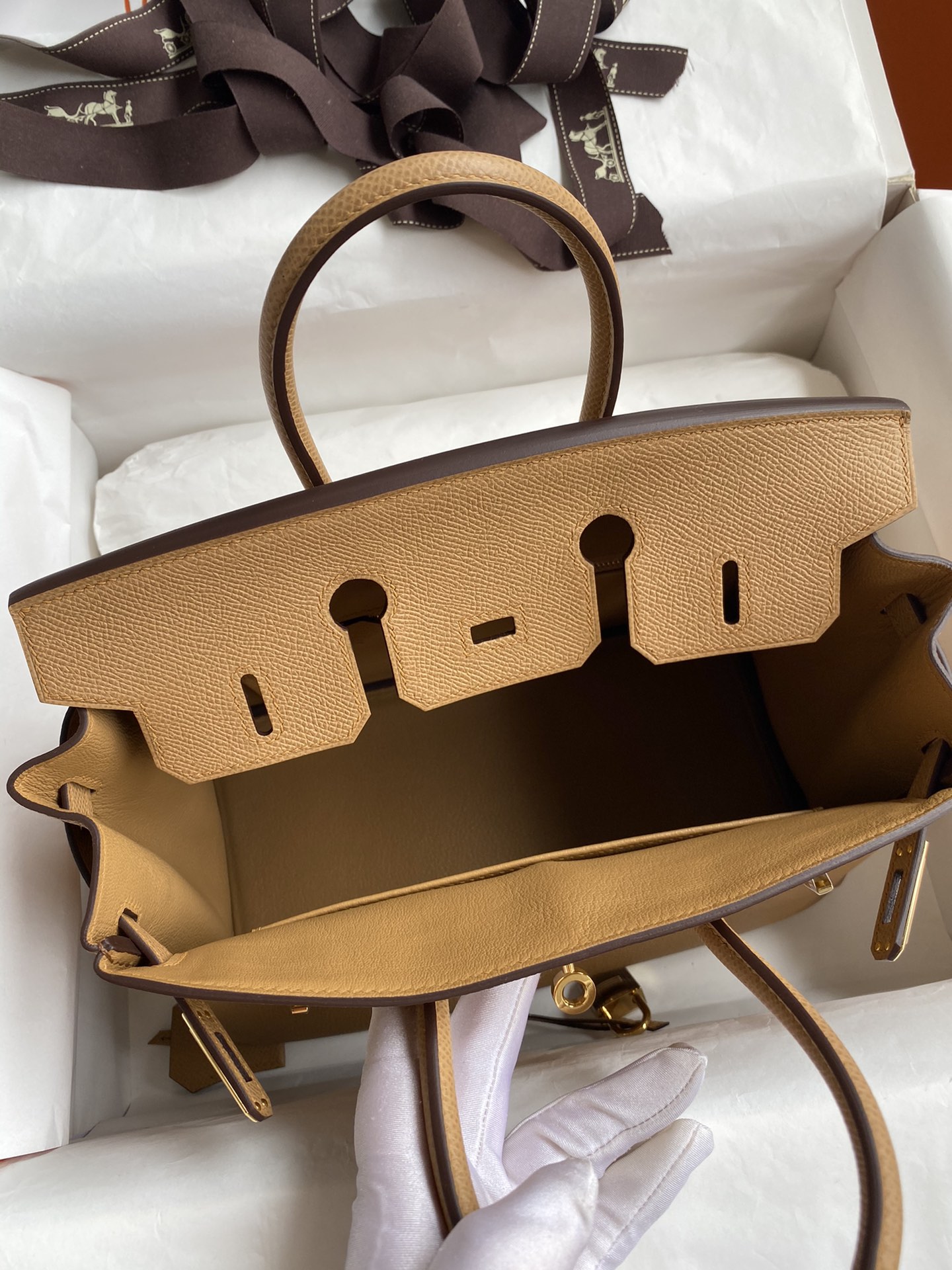 Bagsaaa H**me5 Birkin 25 Epsom Leather Light Brown