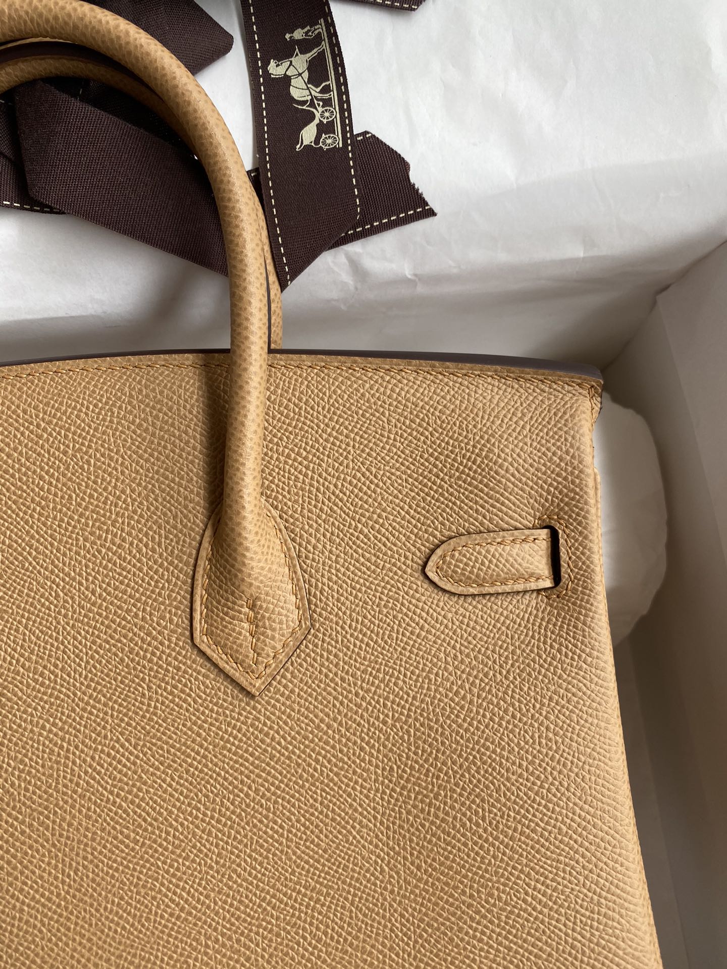 Bagsaaa H**me5 Birkin 25 Epsom Leather Light Brown