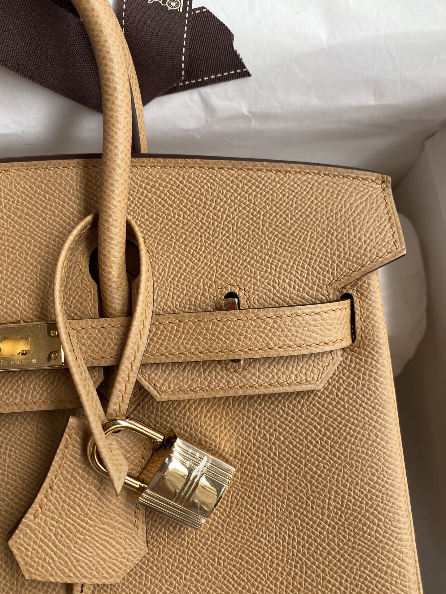 Bagsaaa H**me5 Birkin 25 Epsom Leather Light Brown