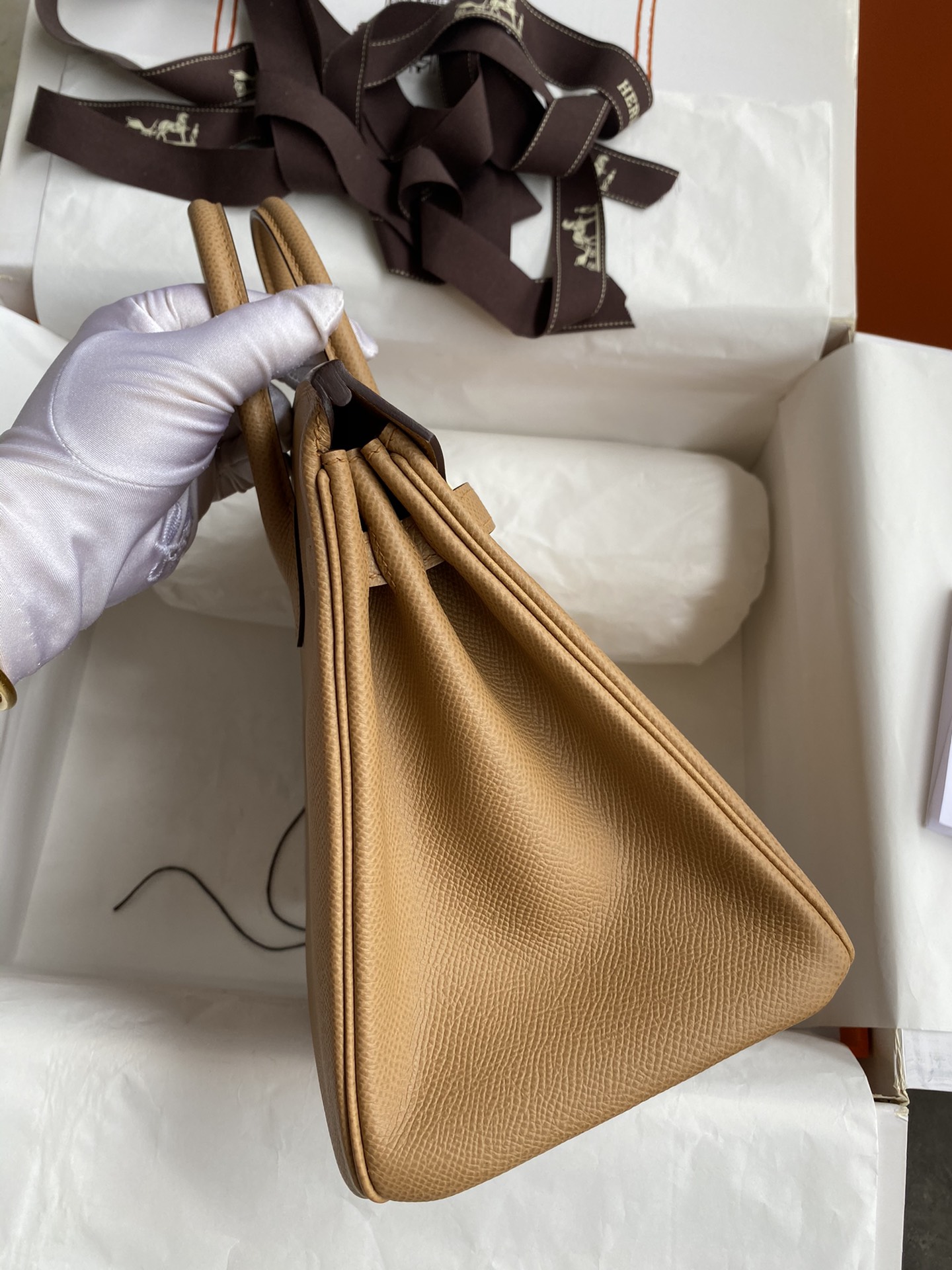 Bagsaaa H**me5 Birkin 25 Epsom Leather Light Brown