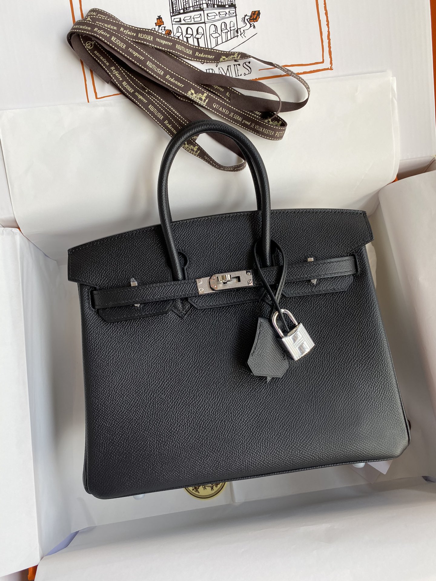 Bagsaaa H**me5 Birkin 25 Epsom Leather Black