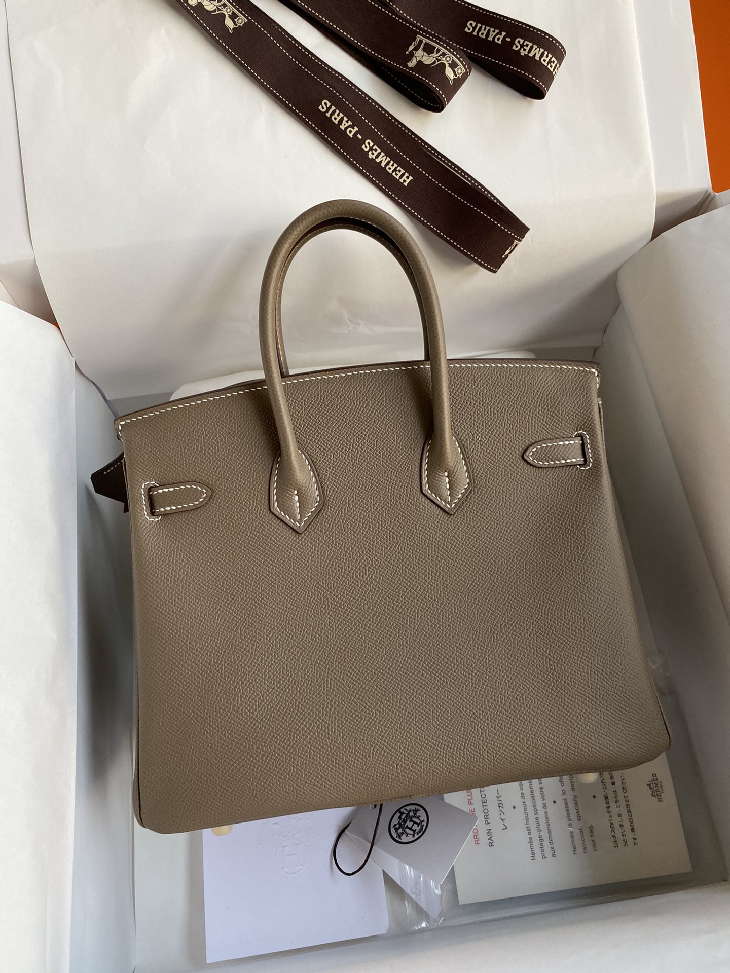 Bagsaaa H**me5 Birkin 25 Epsom Leather Taupe