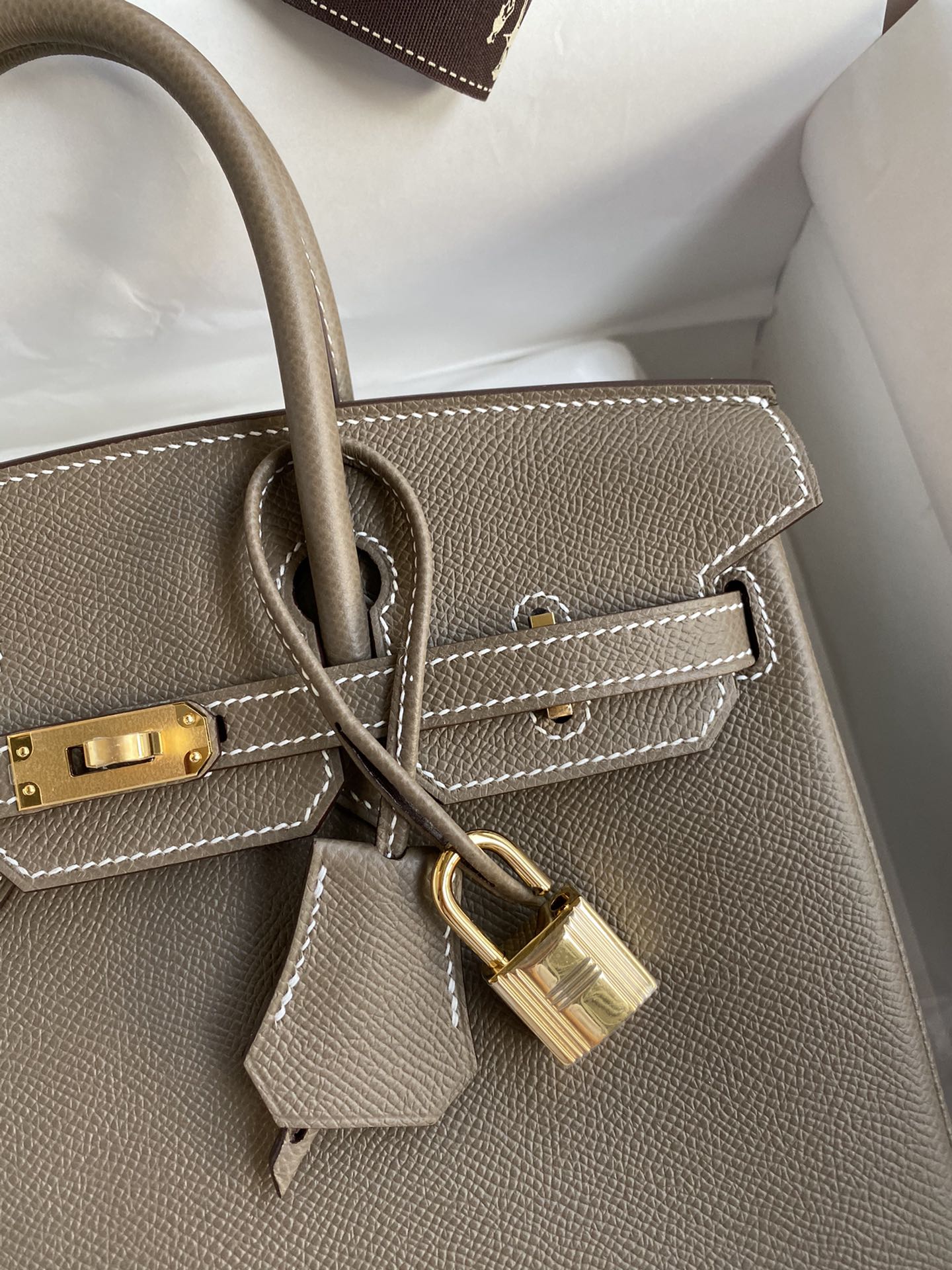 Bagsaaa H**me5 Birkin 25 Epsom Leather Taupe
