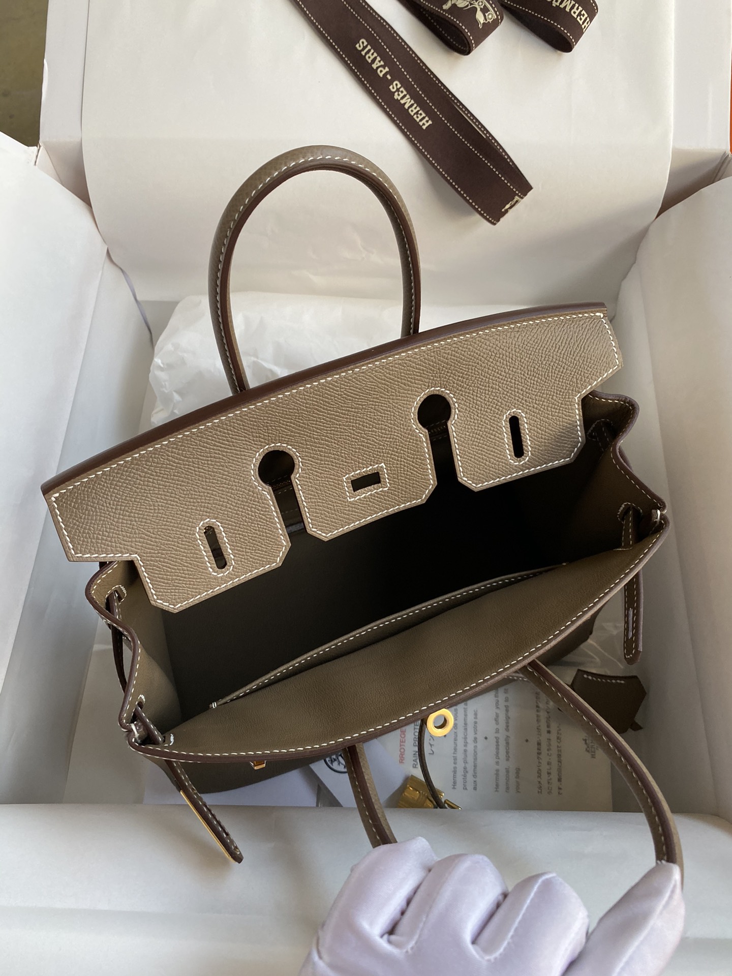 Bagsaaa H**me5 Birkin 25 Epsom Leather Taupe