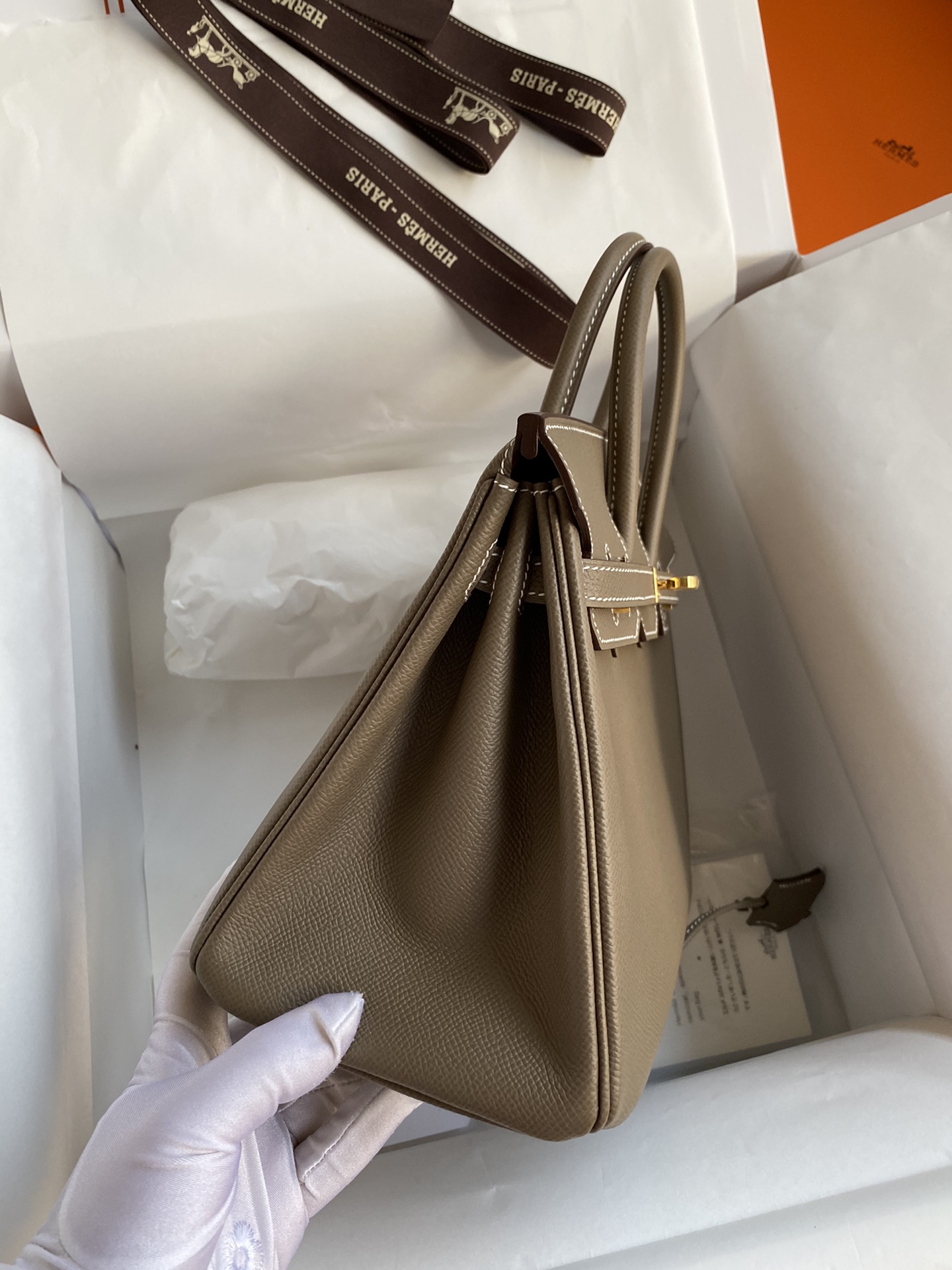Bagsaaa H**me5 Birkin 25 Epsom Leather Taupe