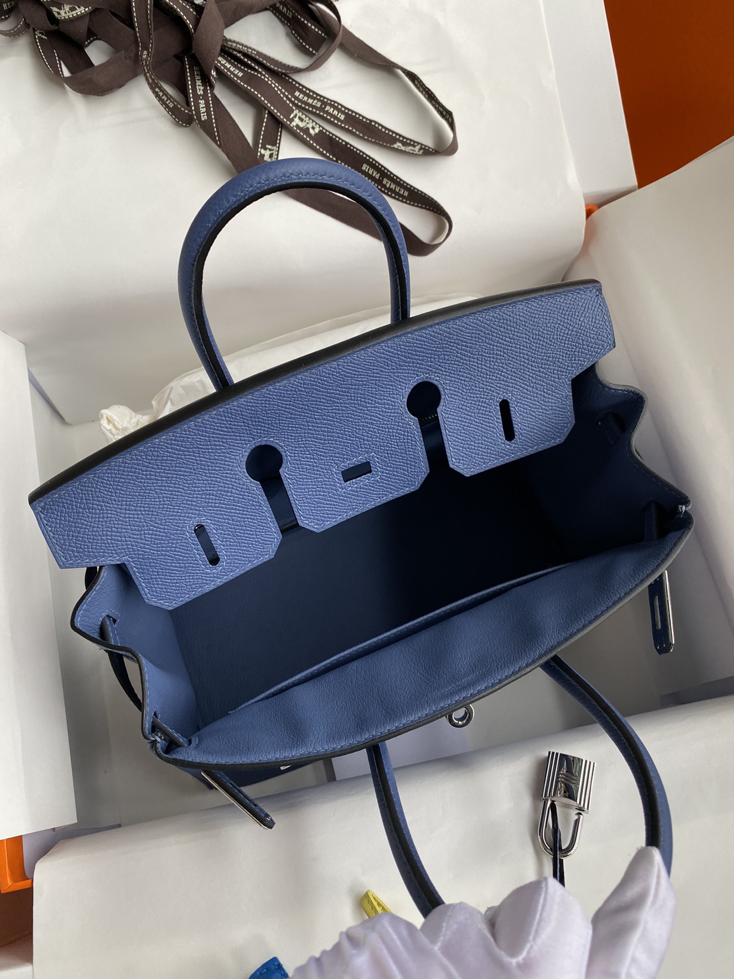 Bagsaaa H**me5 Birkin 25 Epsom Leather Blue