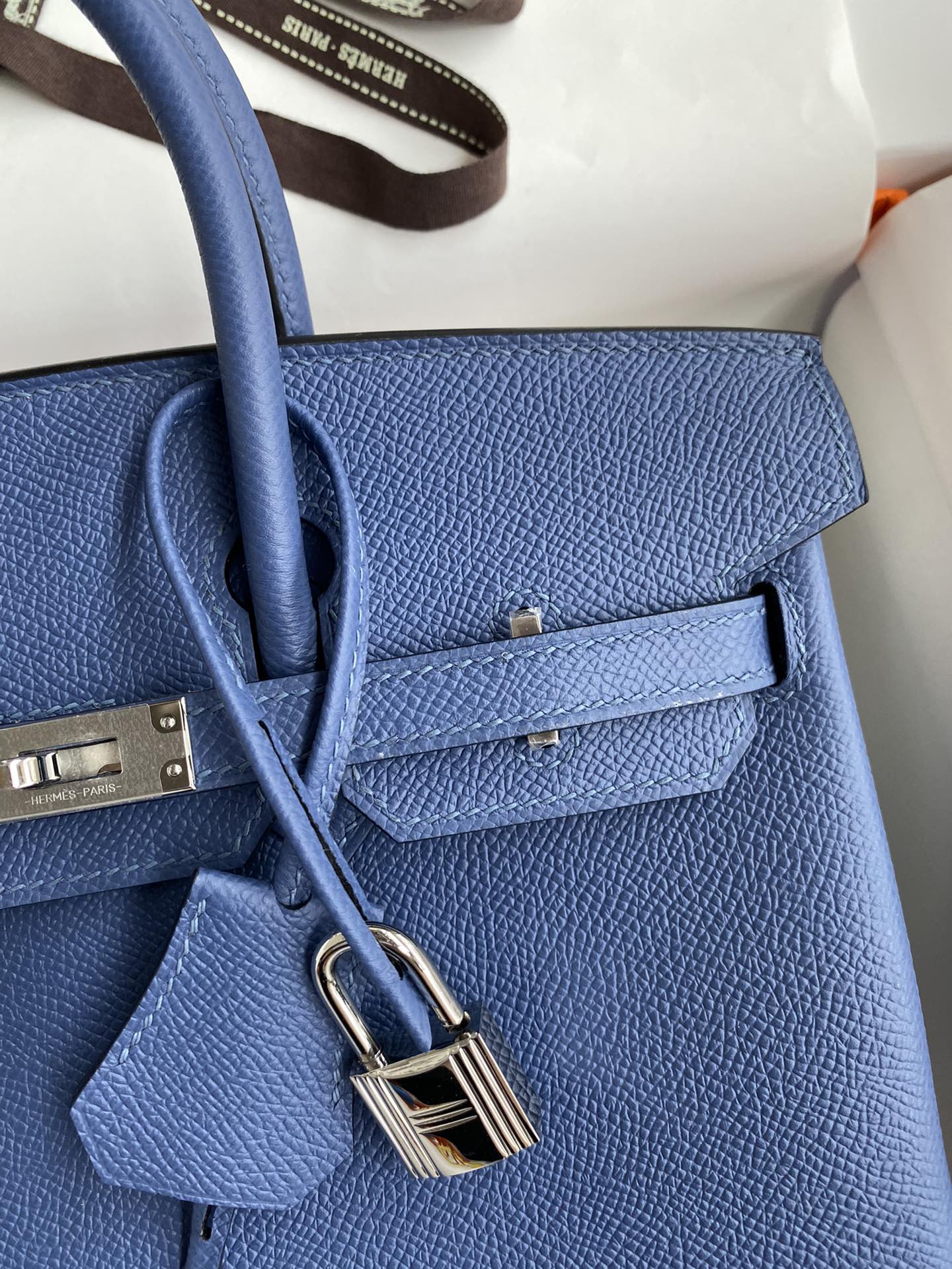 Bagsaaa H**me5 Birkin 25 Epsom Leather Blue