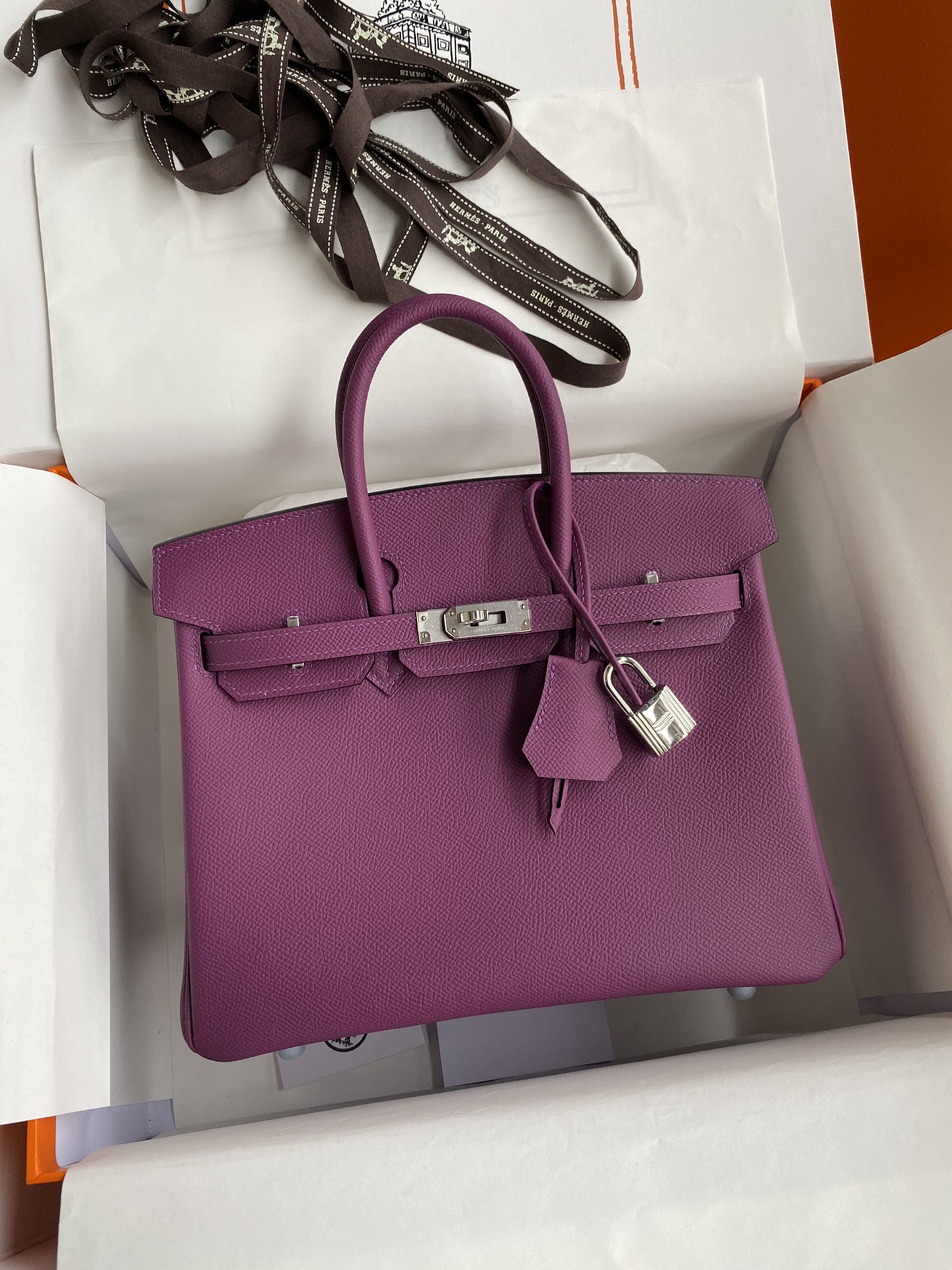 Bagsaaa H**me5 Birkin 25 Epsom Leather Purple
