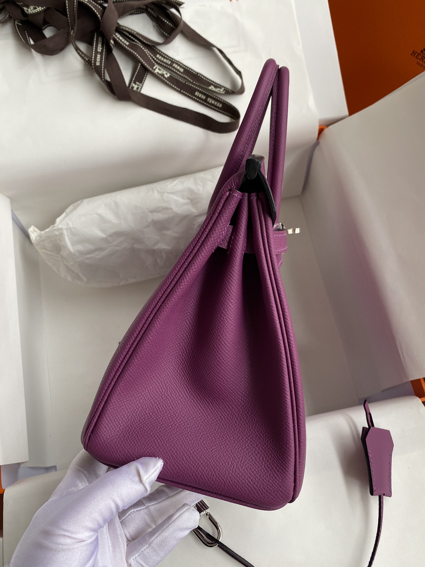 Bagsaaa H**me5 Birkin 25 Epsom Leather Purple