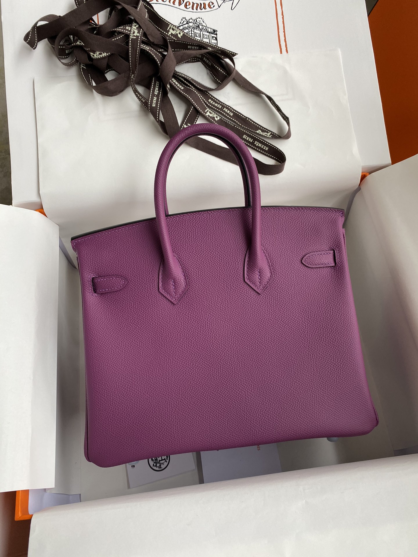 Bagsaaa H**me5 Birkin 25 Epsom Leather Purple