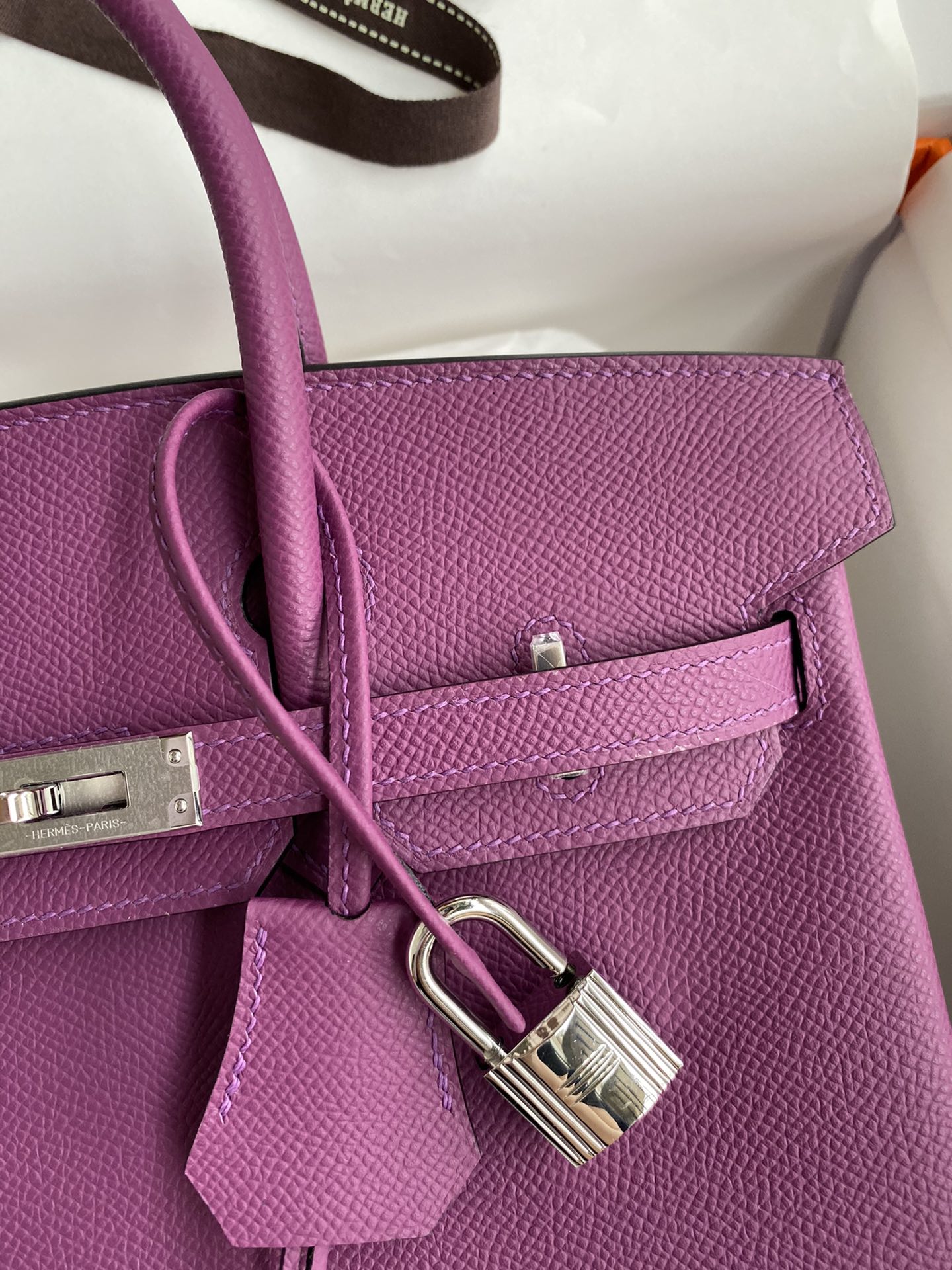 Bagsaaa H**me5 Birkin 25 Epsom Leather Purple