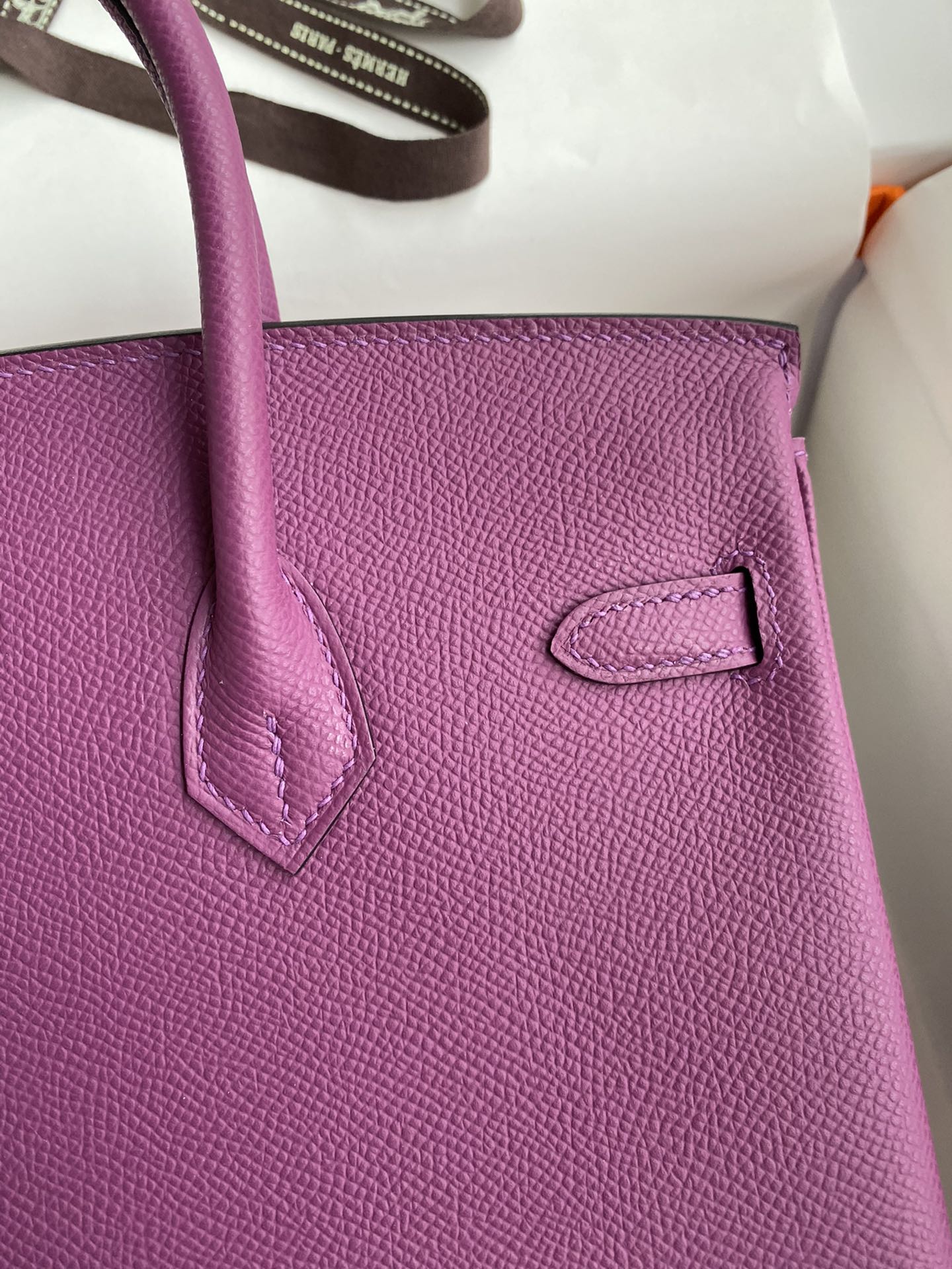 Bagsaaa H**me5 Birkin 25 Epsom Leather Purple