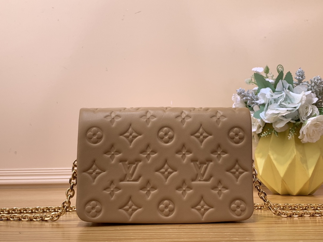 Bagsaaa L0vis Vvtt0n Pochette Coussin Dark Beige - 20 x 14 x 8 cm