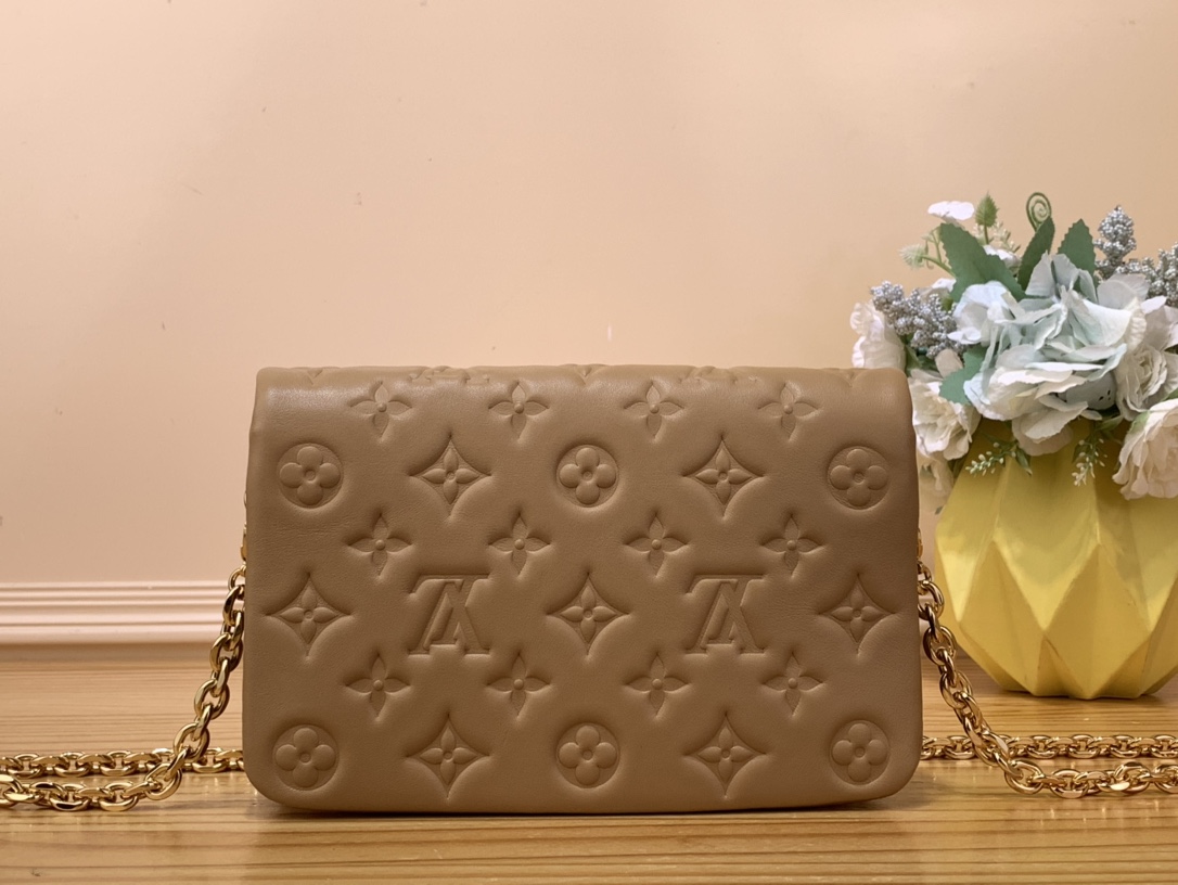 Bagsaaa L0vis Vvtt0n Pochette Coussin Dark Beige - 20 x 14 x 8 cm