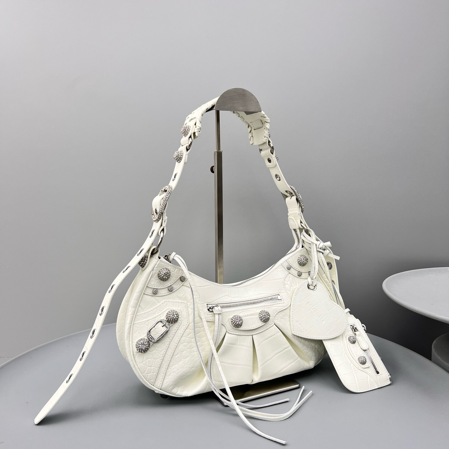 Bagsaaa Ba1en*iaga Le Cagole large bag white - 33x16x8cm