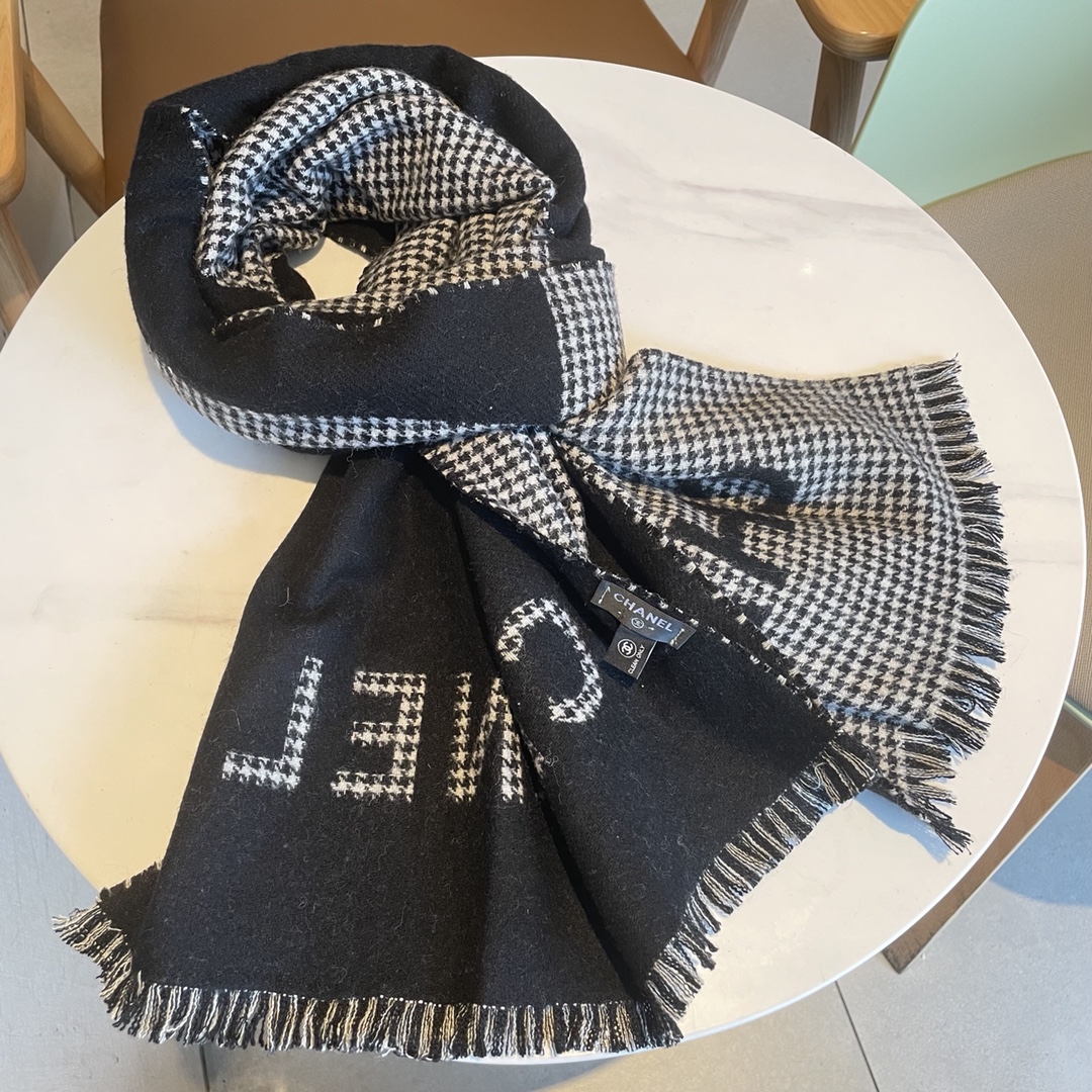 Bagsaaa Ch**el Black Scarf 45*185cm