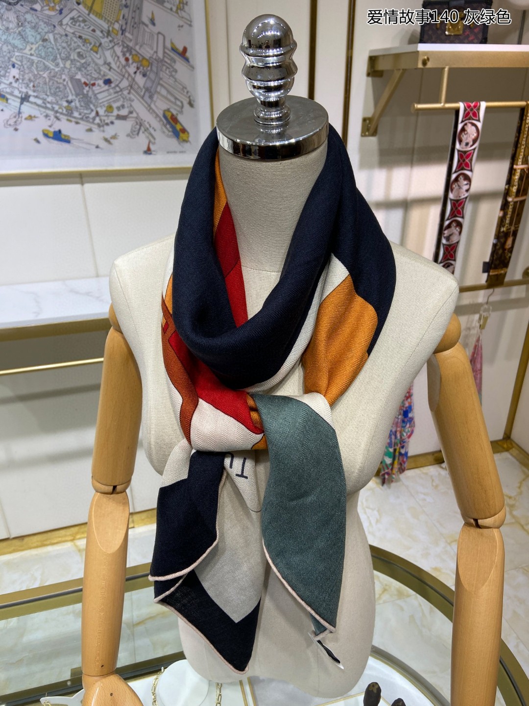 Bagsaaa H**me5 Scarf With Horse Pattern 140cm*140cm