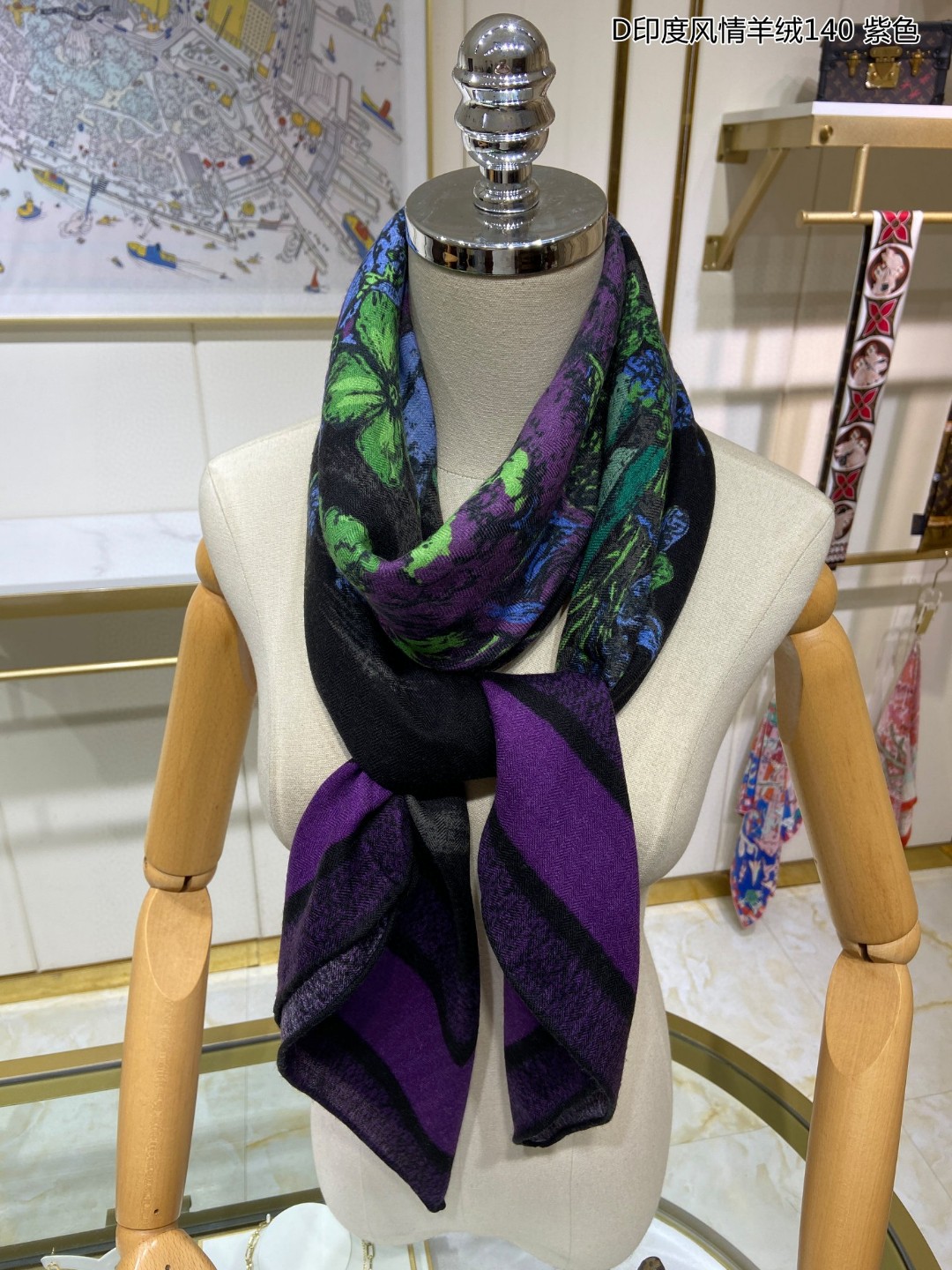 Bagsaaa D10r Toile de Jouy Voyage Scarf 140*140cm