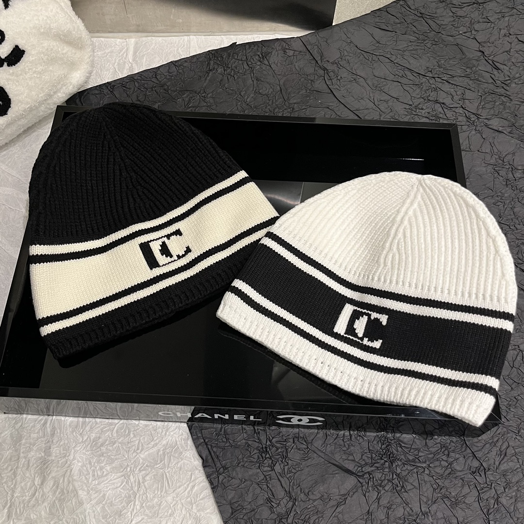 Bagsaaa Ch**el Wool Knitted Hat Women Beanie