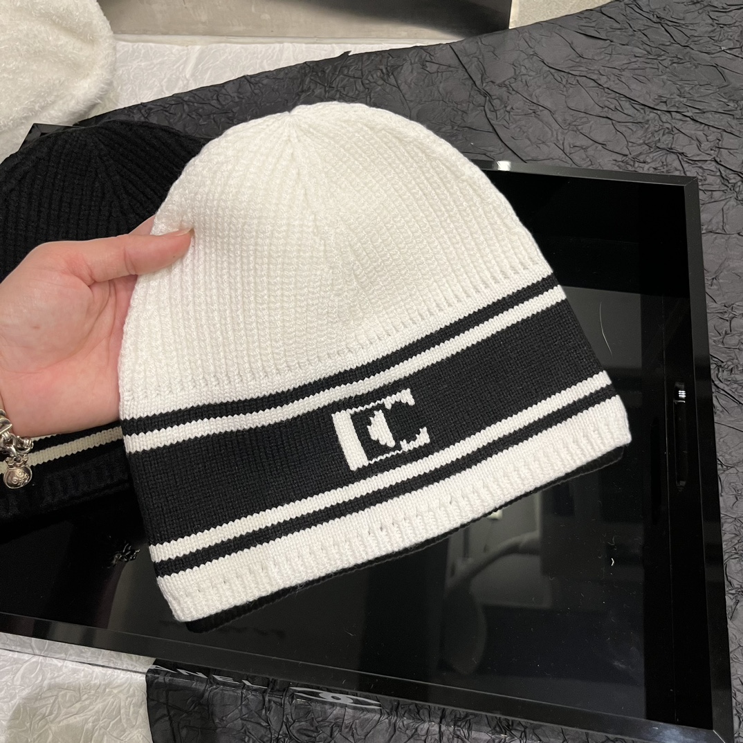 Bagsaaa Ch**el Wool Knitted Hat Women Beanie