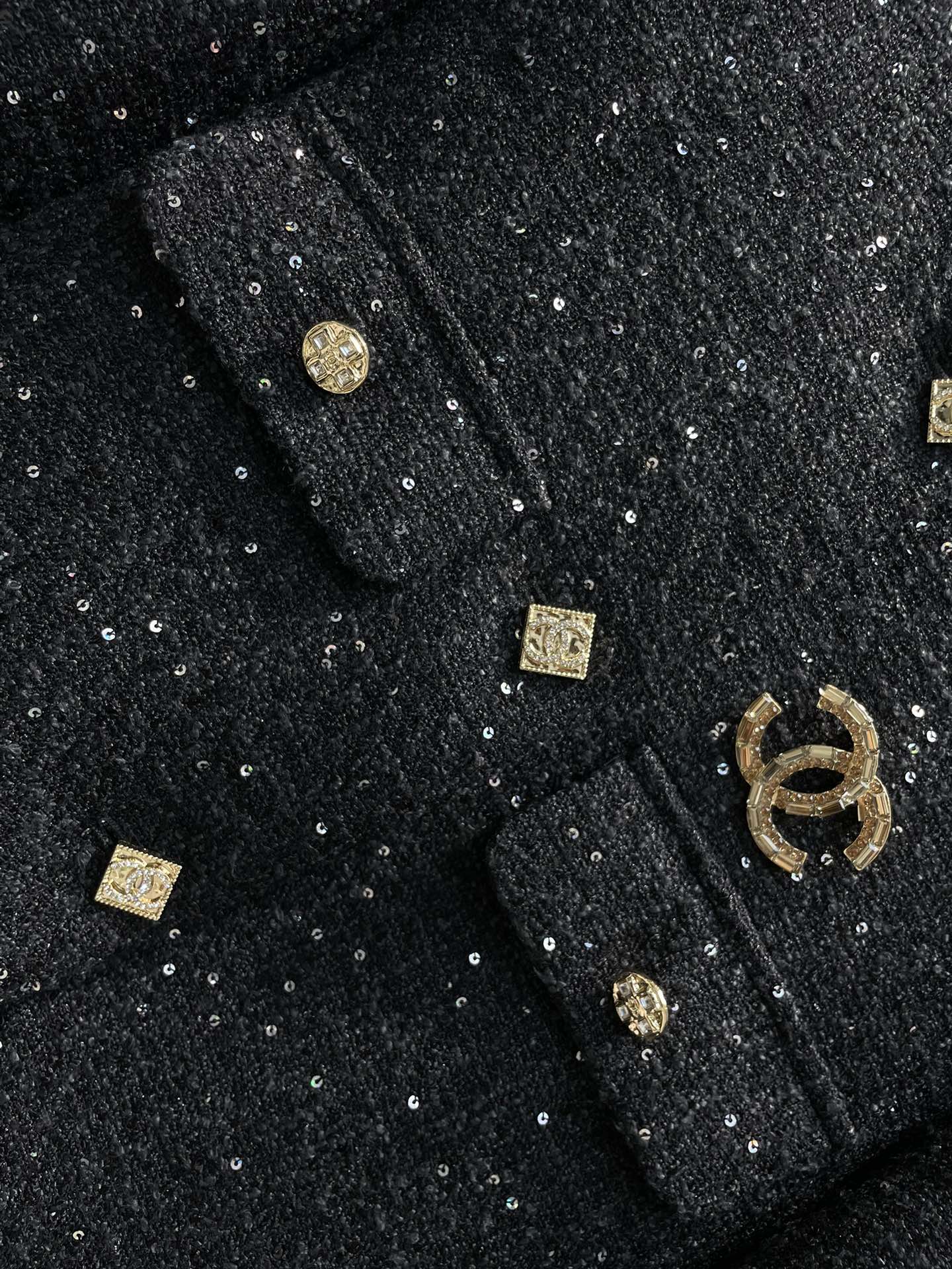 Bagsaaa Ch**el Tweed Black Jacket CC Logo