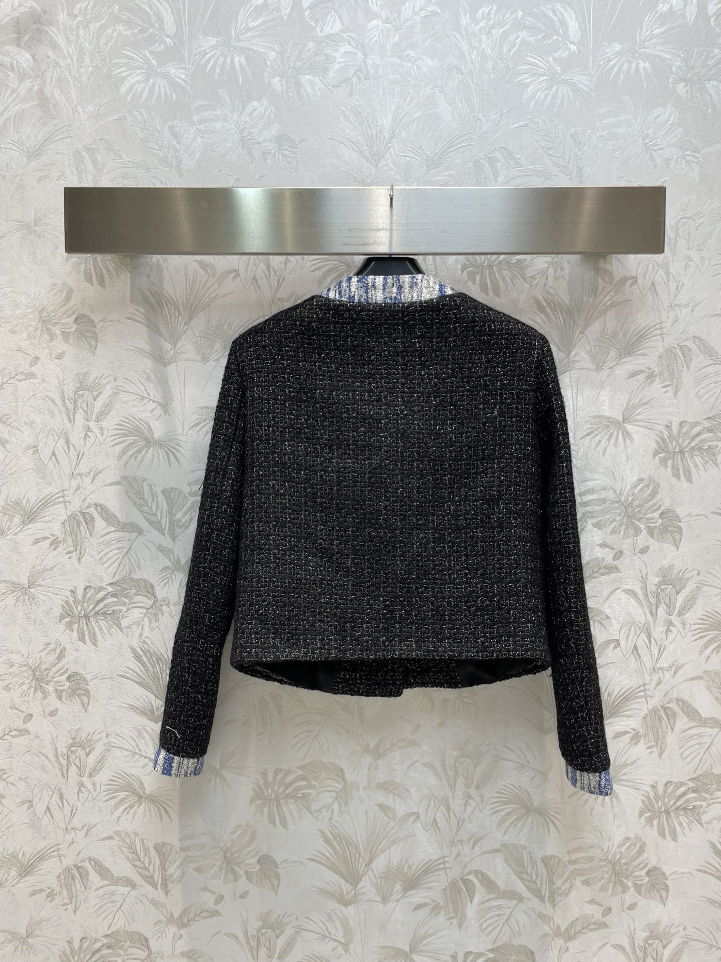 Bagsaaa Ch**el Tweed Black Jacket 4 pockets