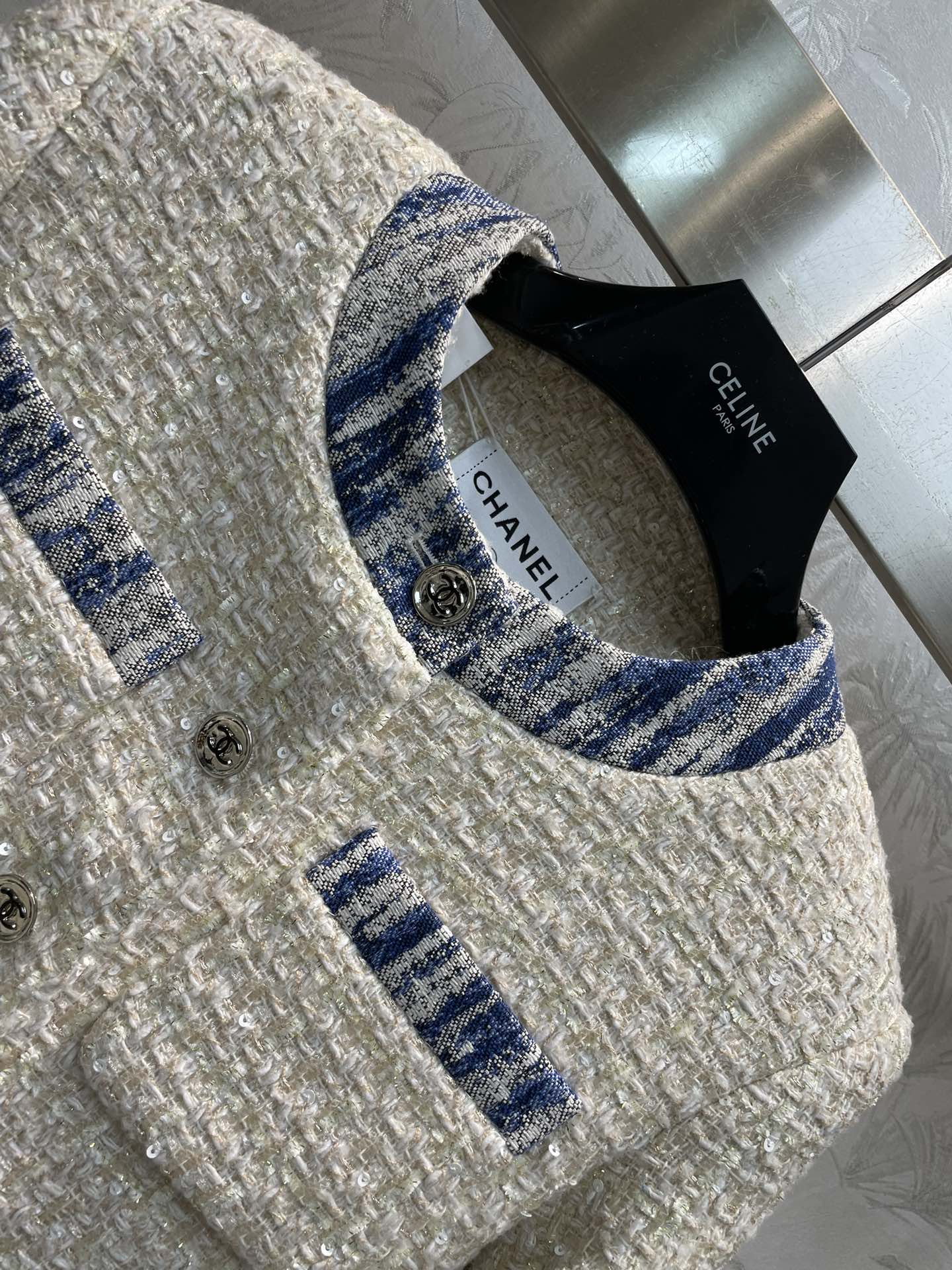 Bagsaaa Ch**el Tweed White Jacket
