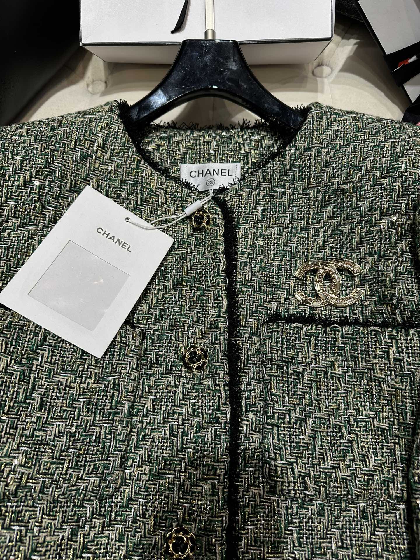 Bagsaaa Ch**el Tweed Jacket Black Line