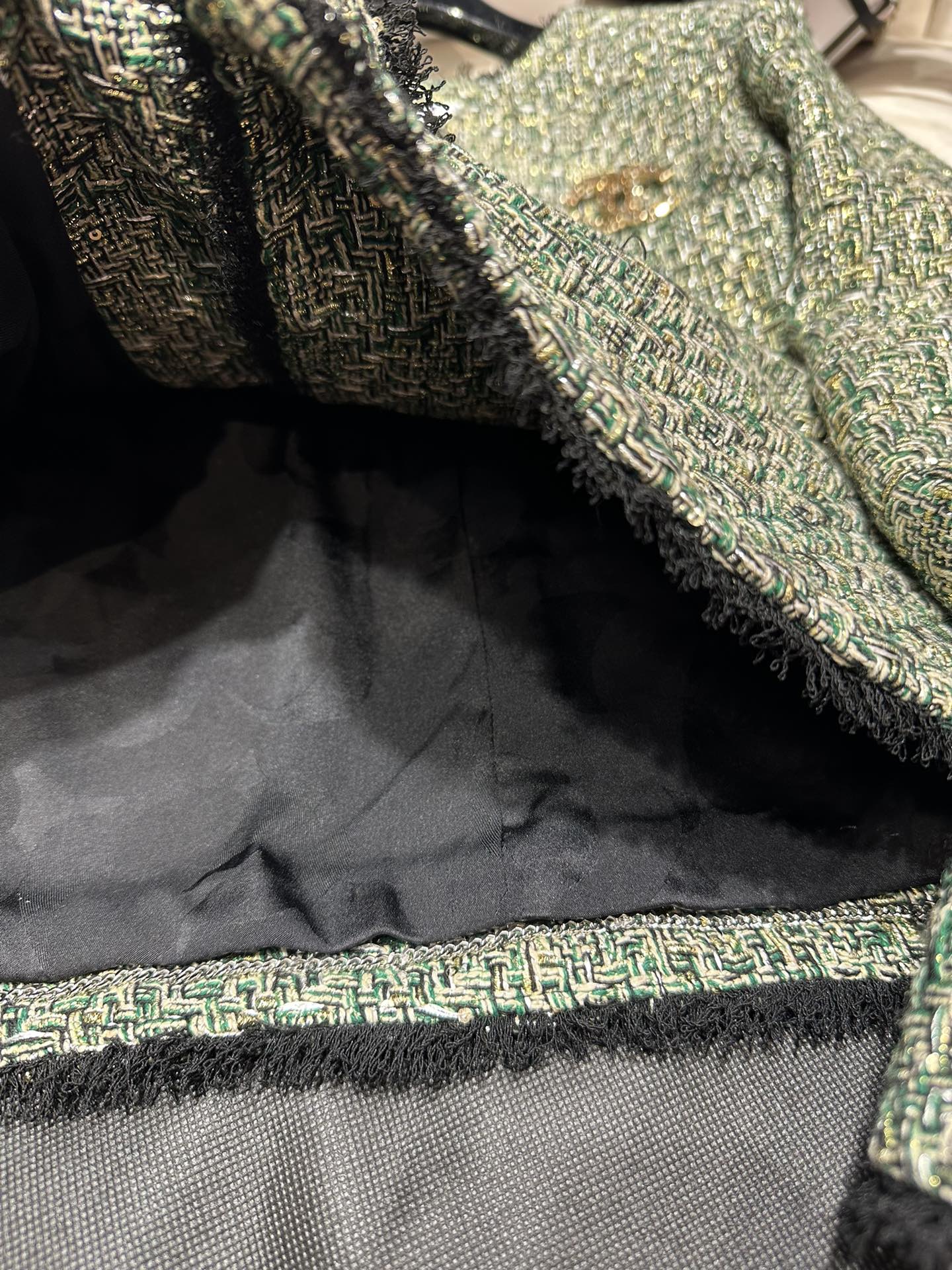Bagsaaa Ch**el Tweed Jacket Black Line