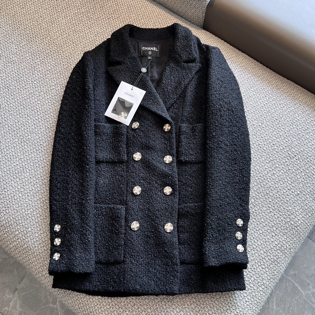 Bagsaaa Ch**el Tweed All Black Jacket