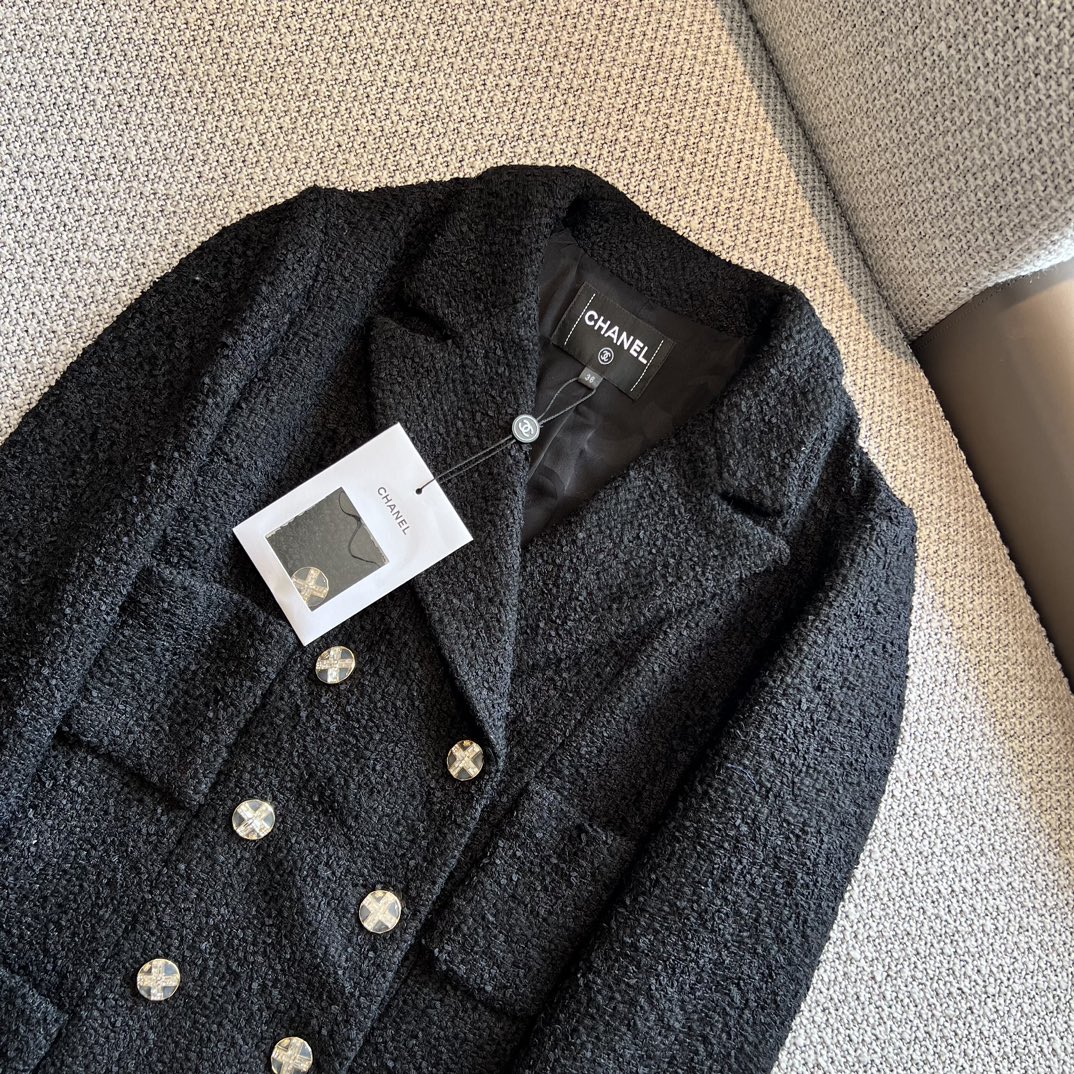 Bagsaaa Ch**el Tweed All Black Jacket