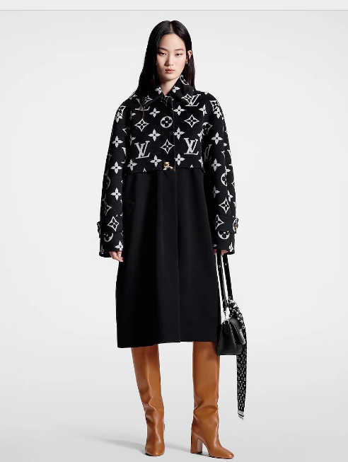 Bagsaaa L0vis Vvtt0n Oversized Monogram Accent Coat