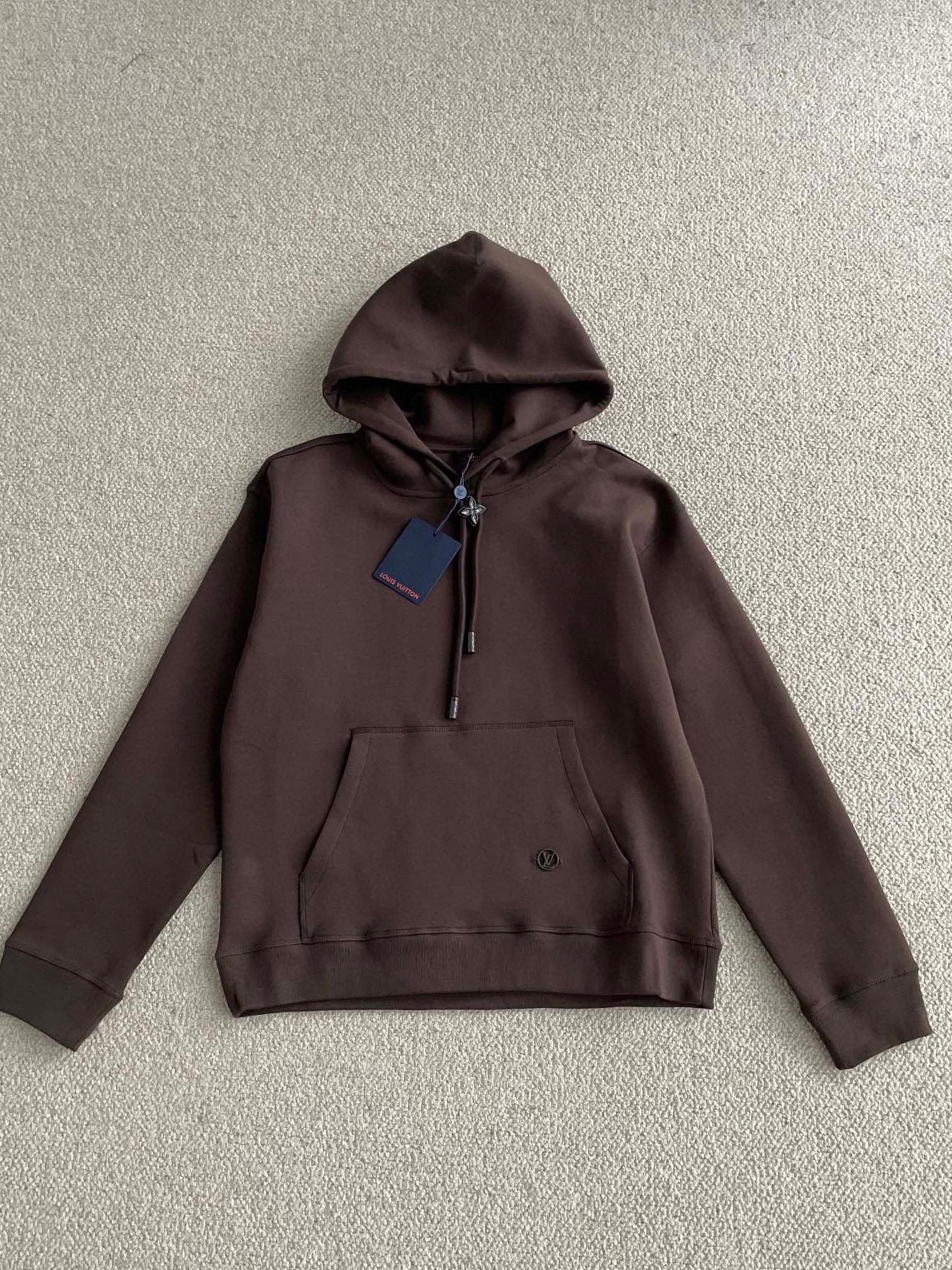 Bagsaaa L0vis Vvtt0n Monogram Flower Stopper Cotton Hoodie Brown