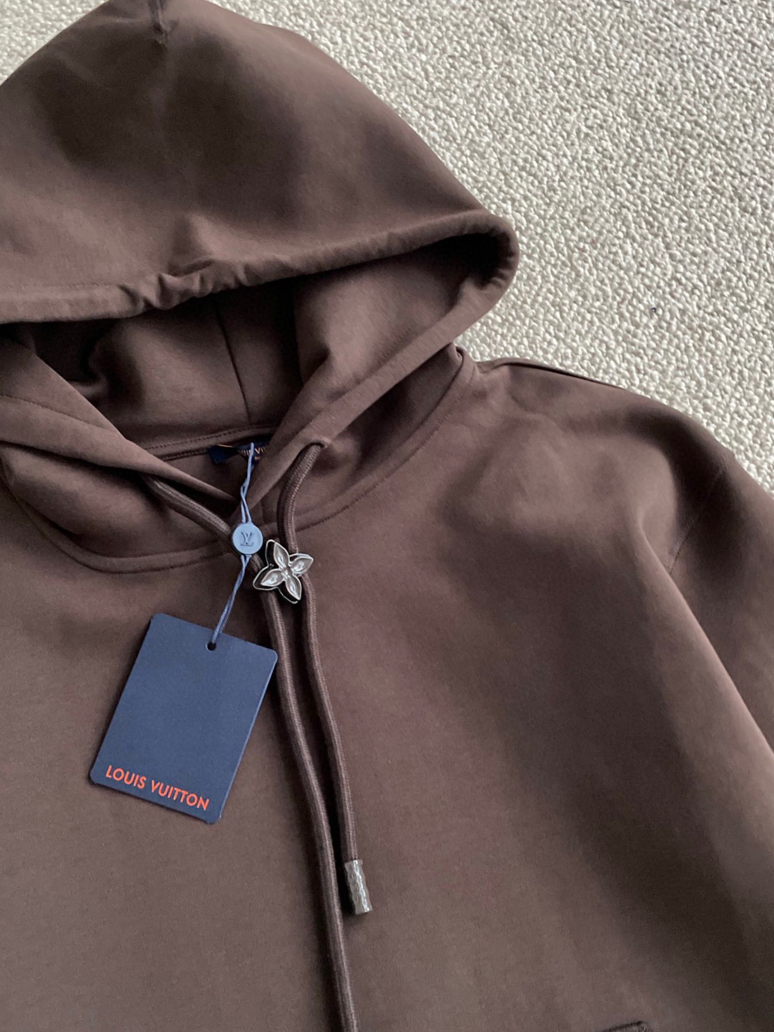 Bagsaaa L0vis Vvtt0n Monogram Flower Stopper Cotton Hoodie Brown