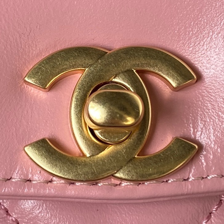 Bagsaaa Ch**el Top Handle Pink bag 22cm