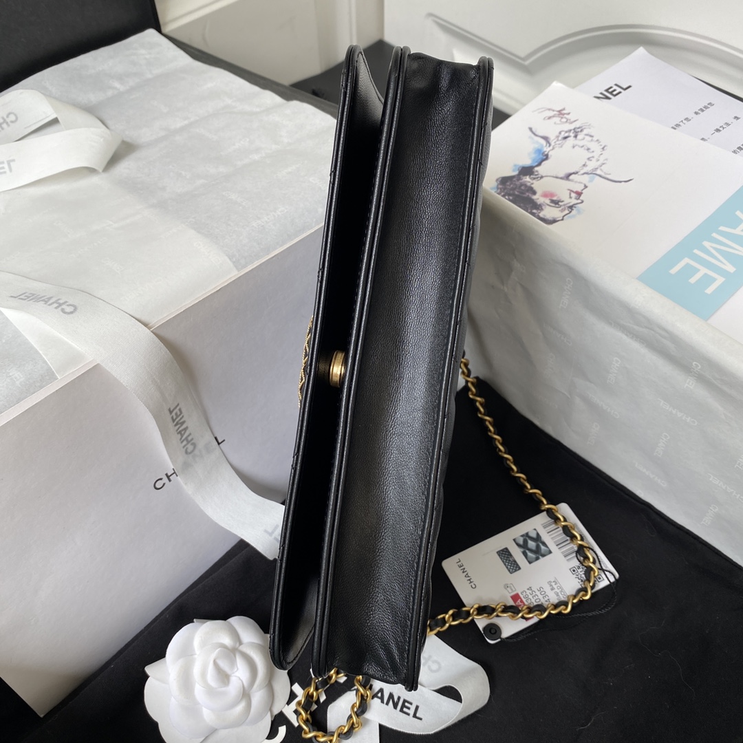 Bagsaaa Ch**el Chain Long Black Bag - 13×17.5×4cm