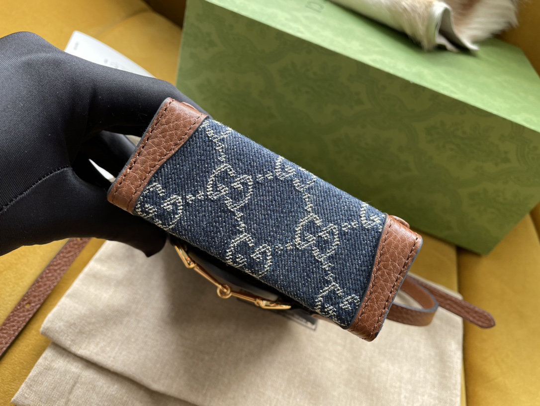 Bagsaaa Gvc*1 1955 Horsebit Mini Bag GG Denim 11.5/17/4cm