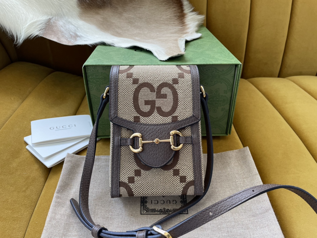 Bagsaaa Gvc*1 1955 Horsebit Mini Bag GG Brown 11.5/17/4cm