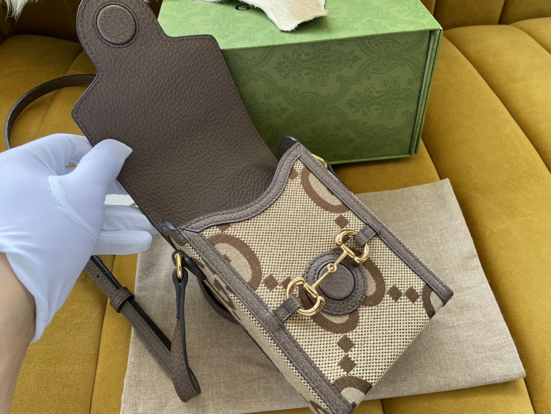 Bagsaaa Gvc*1 1955 Horsebit Mini Bag GG Brown 11.5/17/4cm