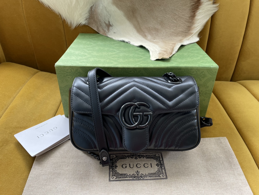 Bagsaaa Gvc*1 Marmont All Black - 22*13*6cm