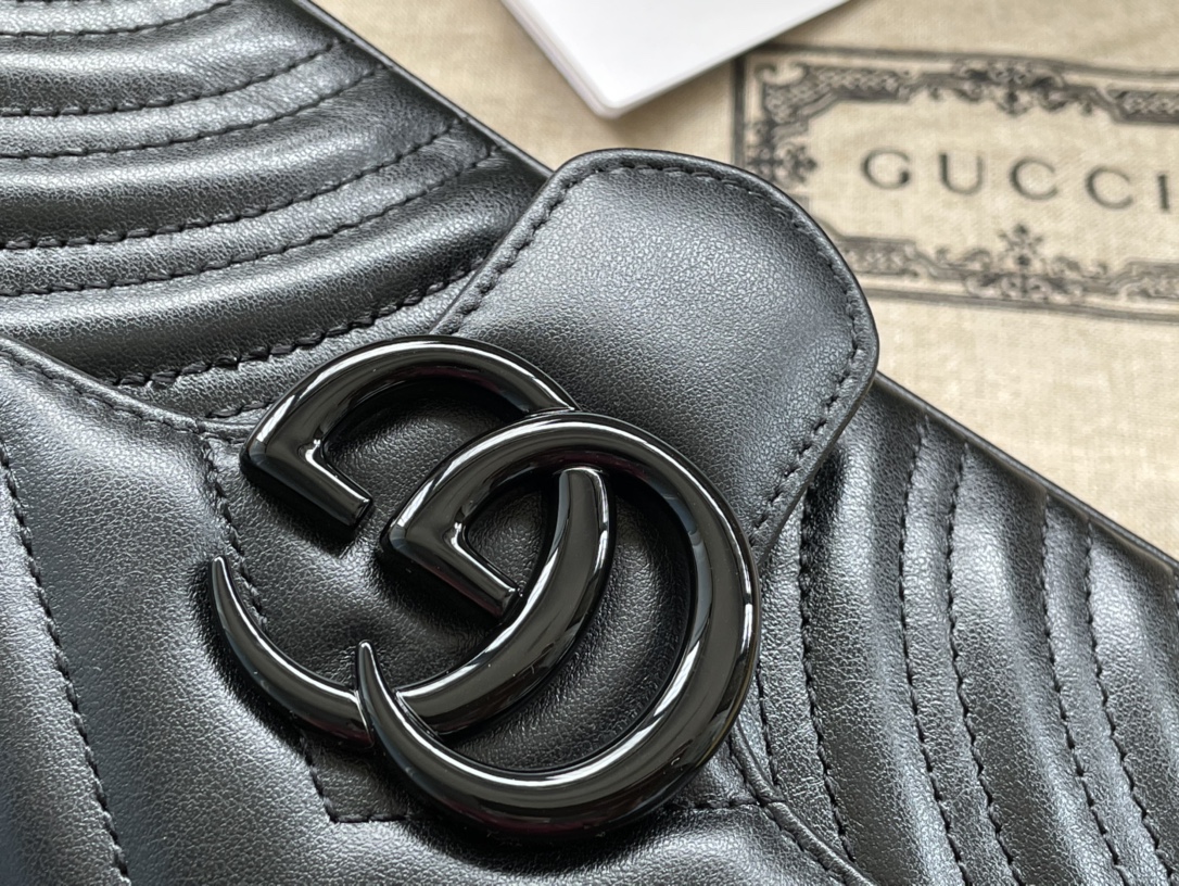 Bagsaaa Gvc*1 Marmont All Black - 22*13*6cm