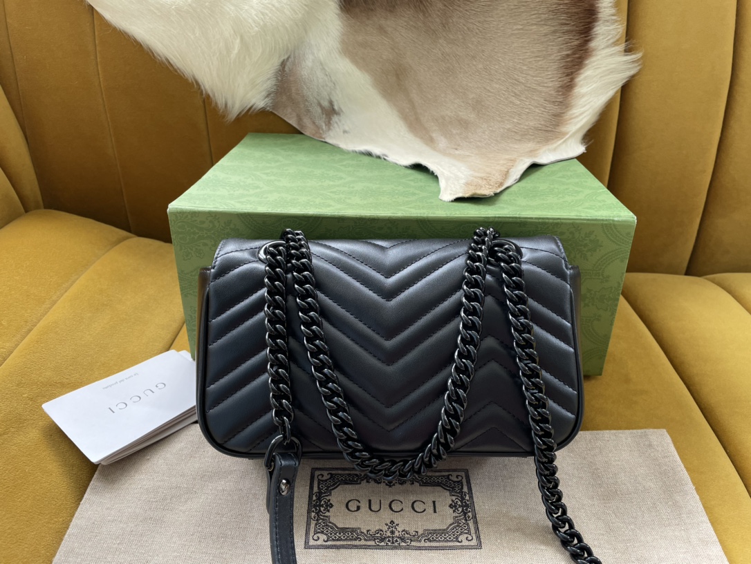 Bagsaaa Gvc*1 Marmont All Black - 22*13*6cm