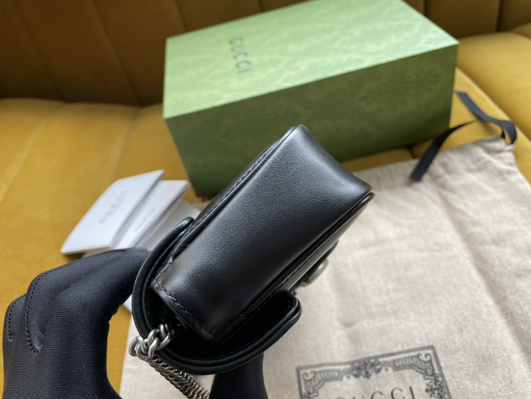 Bagsaaa Gvc*1 GG Marmont S*per Mini Black Bag - 16.5/10/5cm