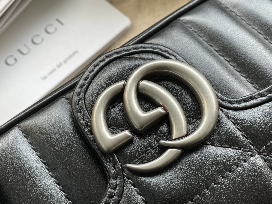 Bagsaaa Gvc*1 GG Marmont S*per Mini Black Bag - 16.5/10/5cm