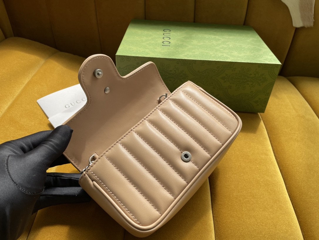 Bagsaaa Gvc*1 GG Marmont S*per Mini Beige Bag - 16.5/10/5cm