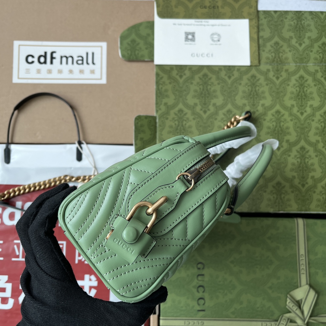 Bagsaaa Gvc*1 GG Marmont Top Handle Green Bag - 27x13.5x10cm