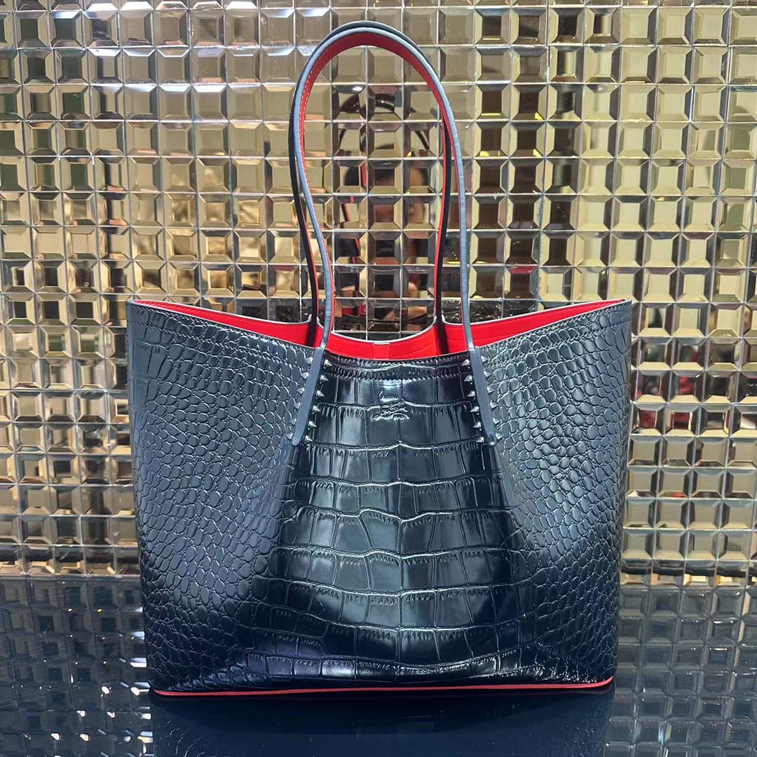 Bagsaaa Chr1st1an Louboutin Cabata Tote bag - Croc leather - Black