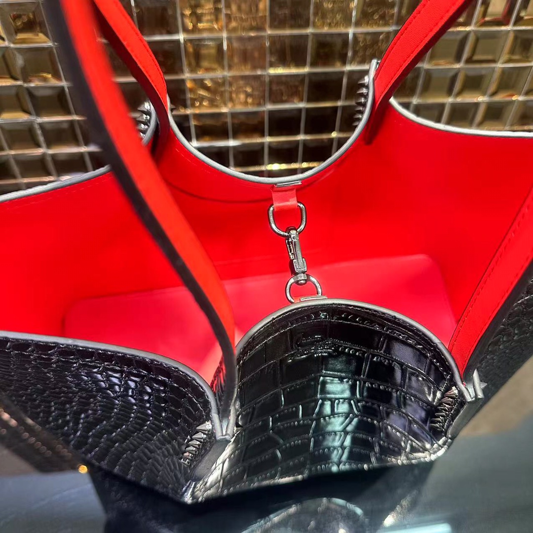 Bagsaaa Chr1st1an Louboutin Cabata Tote bag - Croc leather - Black