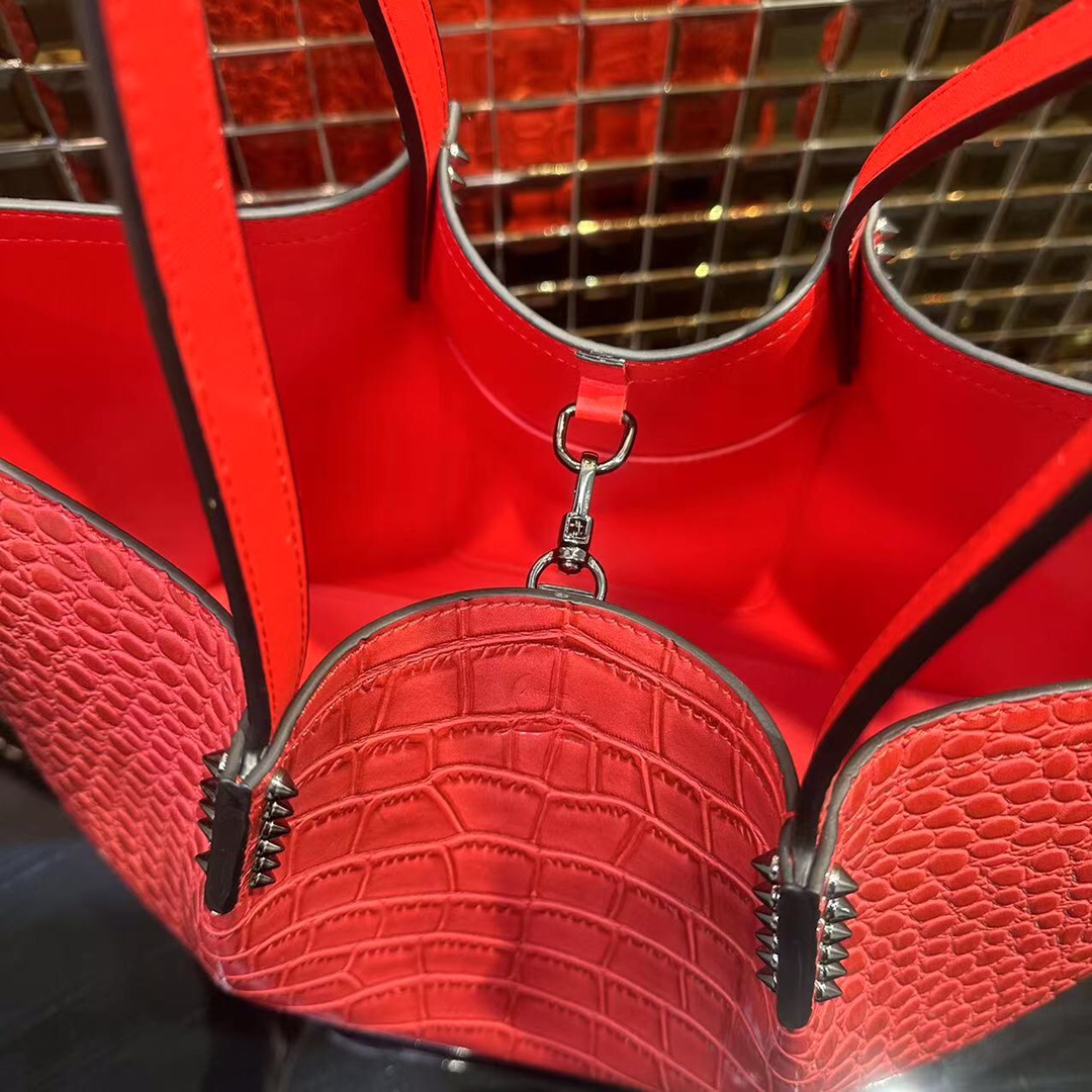 Bagsaaa Chr1st1an Louboutin Cabata Tote bag - Croc leather - Red